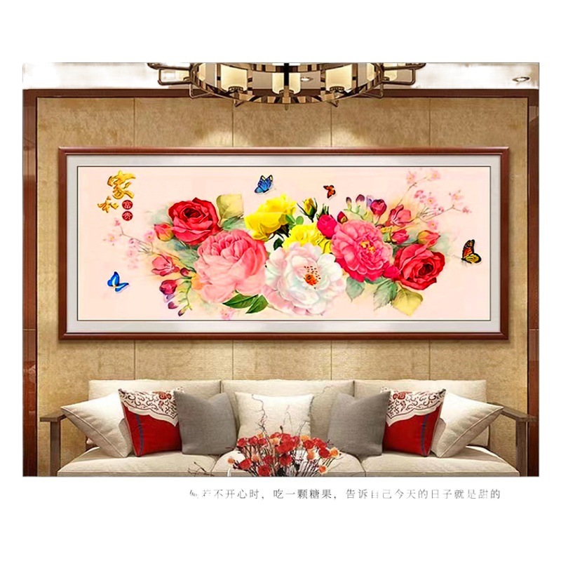Mona Lisa Royal Cross Stitch Home and Wealthful Peony Nuevo Simple Peony 55 colores Bordado completo sin contorno. image 1