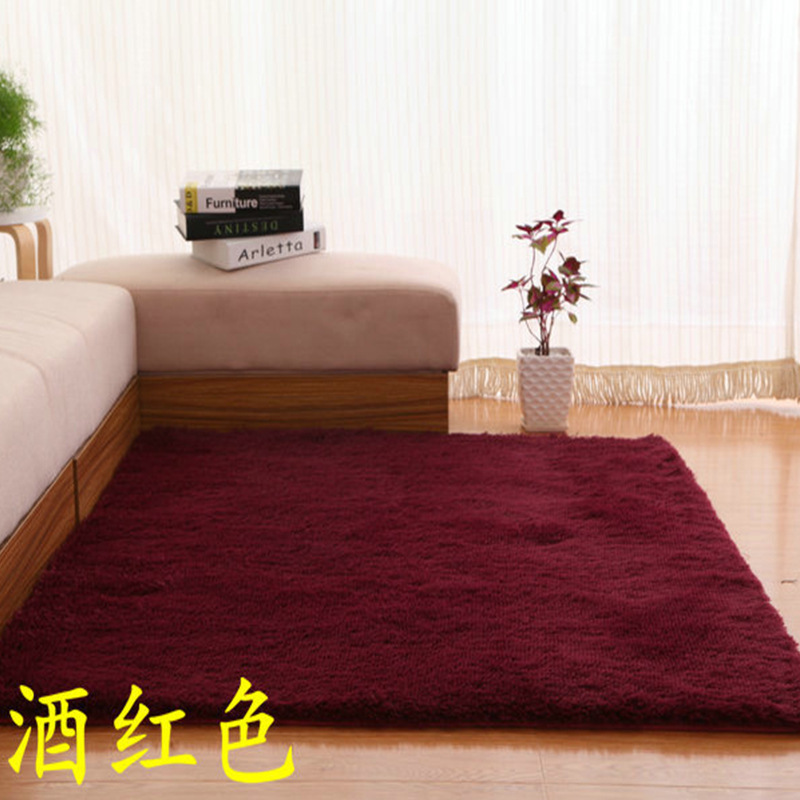 Moderno minimalista sala de estar de color sólido alfombra de piso de lana de seda dormitorio de noche Alfombra de lana larga Nordic ins manta suave