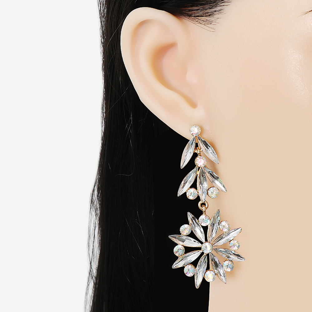 55756 Nuevos Pendientes Femeninos De Diamante Personalizados Europeos Y Americanos Con Forma De Flor, Pendientes Geométricos, Venta Al Por Mayor display picture 2