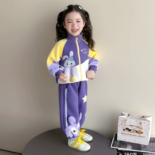 跨境女童洋气时髦卫衣套装春秋2026新款儿童秋装女孩运动两件套