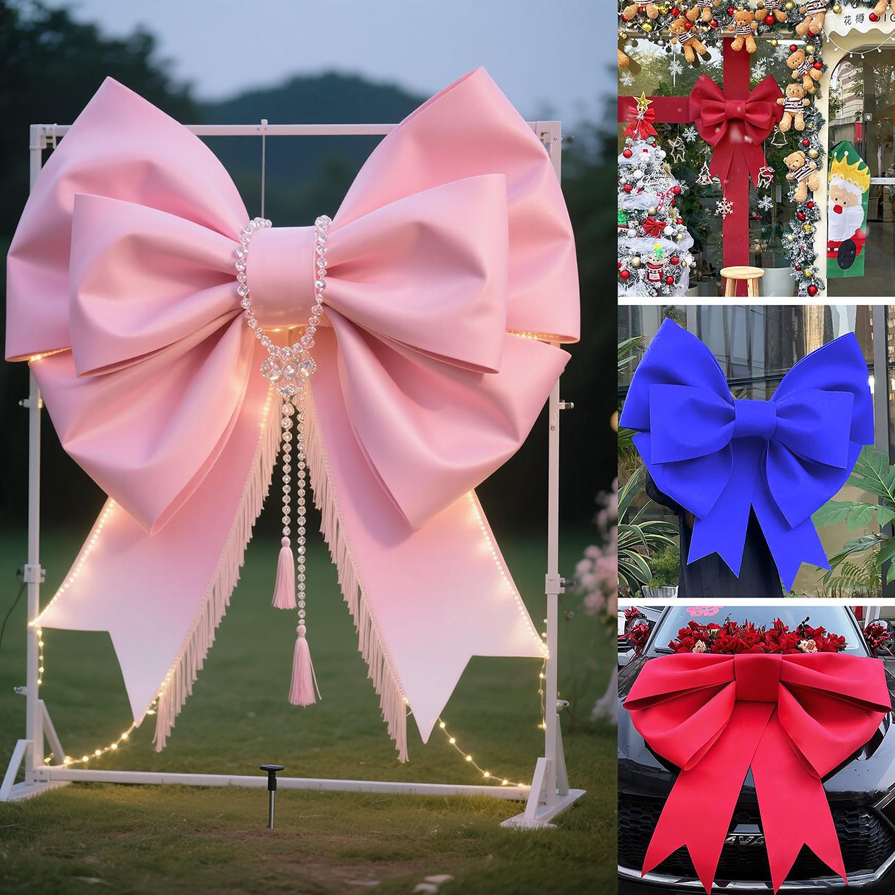 Extra Large Pink Bow Valentine's Day Gift Background Wall Christmas Birthday Room Decoration Props Eva Material Package