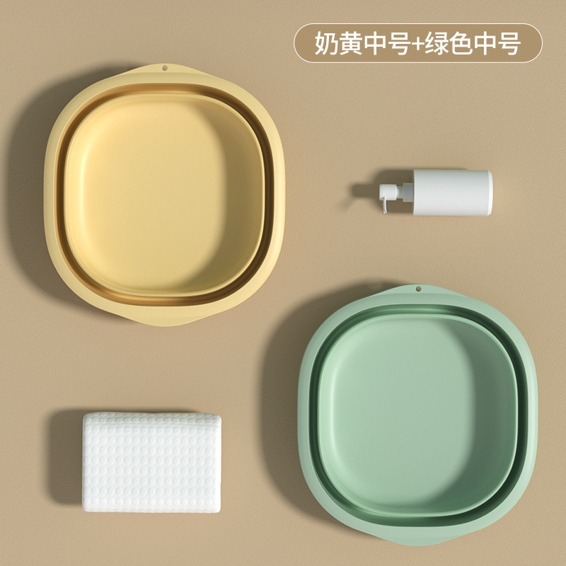 Creamy yellow medium+green medium (two installations) (foldable)