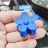 Matte, blue, flowered, 3.5cm