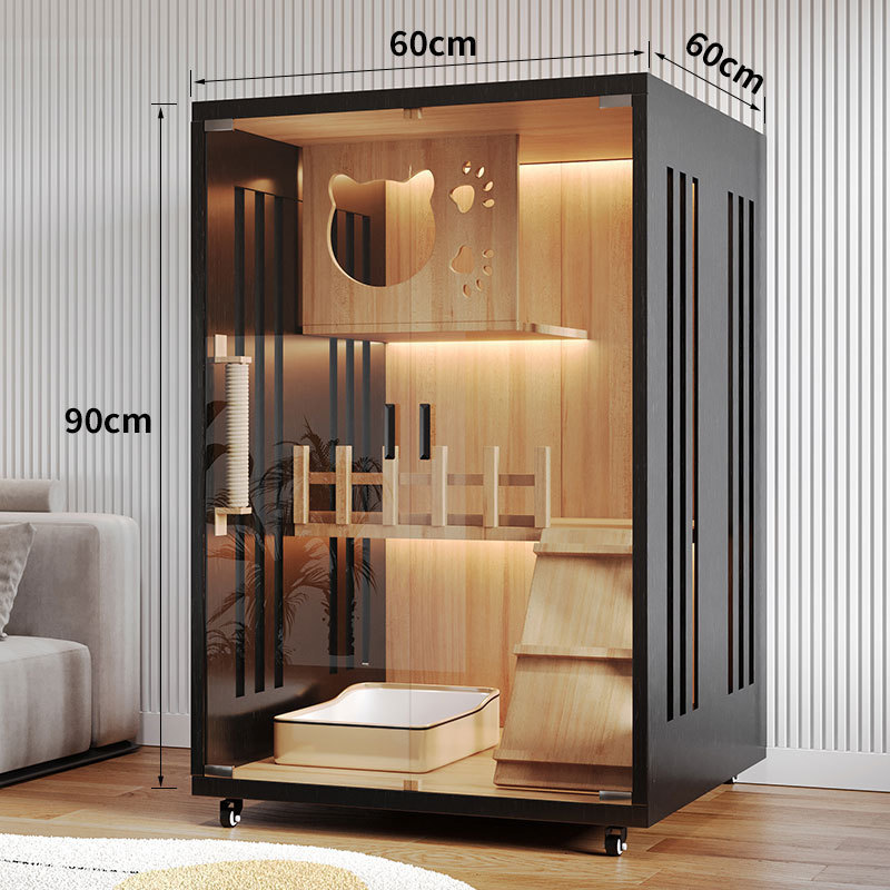 批发⭐实木猫别墅家用豪华猫屋室内全景猫柜猫窝爬架一体猫咪房子