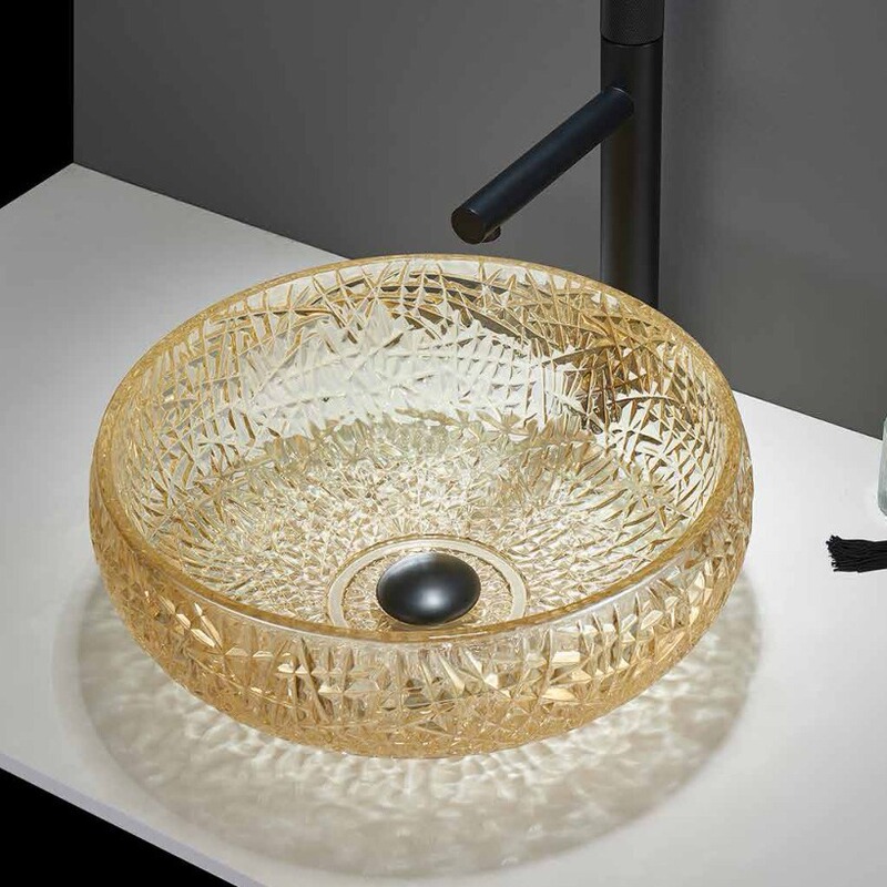 Crystal glass wash basin upper basin hotel upper basin famous wash basin bathroom cabinet wash basin