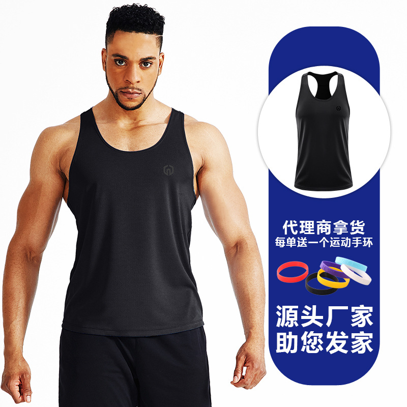 Chaleco de fitness entrenamiento muscular de los hombres sueltos en forma de I deportes delgados culturismo ropa casual chaleco sin mangas más Chaleco de tamaño