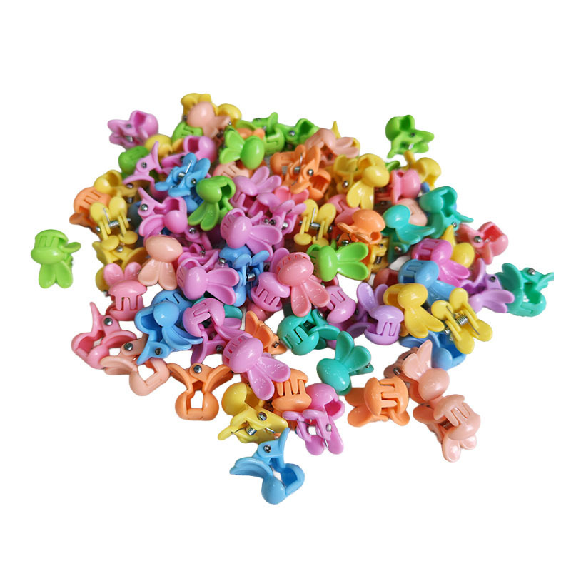 Pequeñas flores mini arco iris de flores elegante pinzas de cabello coloridas para niños pinzas de cabello dulces de frijoles pinzas de frijoles para bebés mariposa toque de cabeza