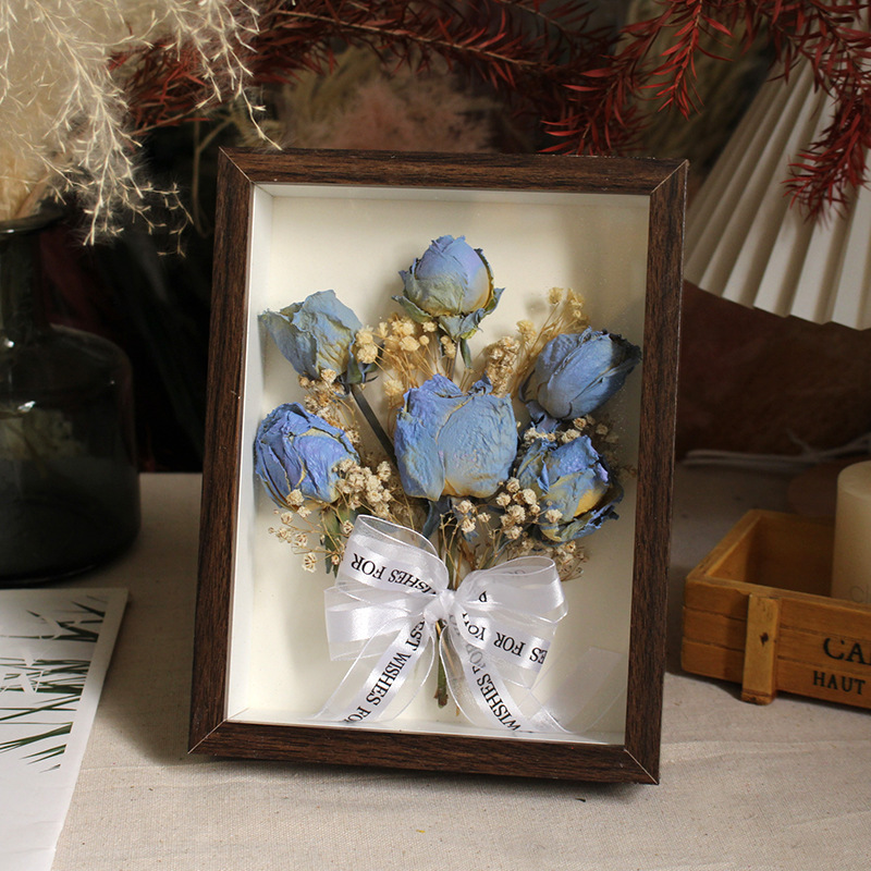 完成品フォトフレームドライ花植物標本真花薔薇家庭装飾置物祝日プレゼントプレゼントプレゼント装飾画|undefined