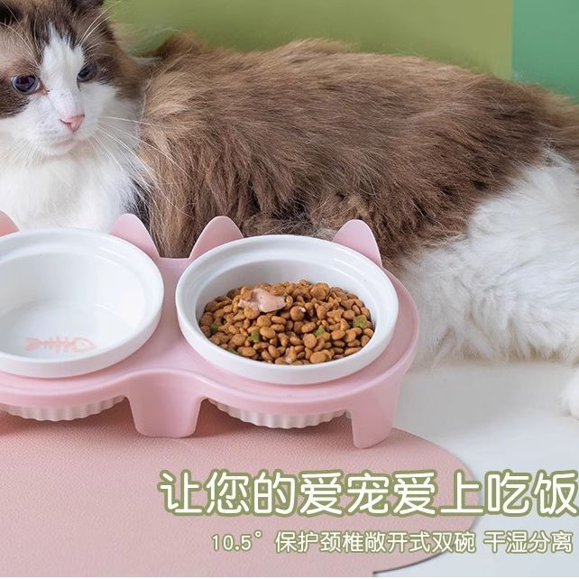 猫碗狗碗狗盆双碗自动饮水喂食双碗蓄水碗中小型犬食盆猫碗|undefined