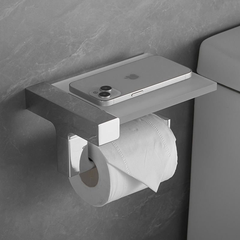 Luxury Toilet Paper Holder Bathroom Full Copper Toilet Paper Holder Hand Towel Holder Mobile Phone Storage Wall Hanging Organizer 
