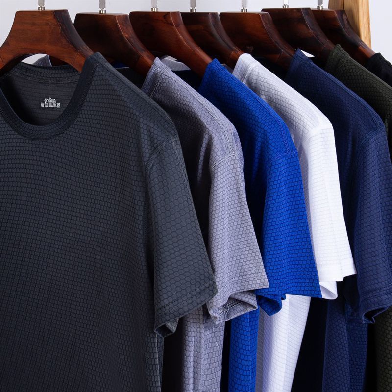 [Quick-Drying Breathable Fabric] Quick-Drying Short-Sleeved Men's T-Shirt, Lightweight Men's Top, Running Sportswear, Trendy Brand