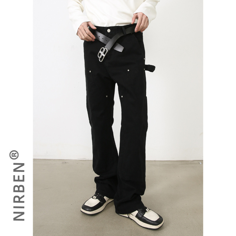 nirben Denim | American high street vibe style vintage workwear logging jeans men's loose straight trousers