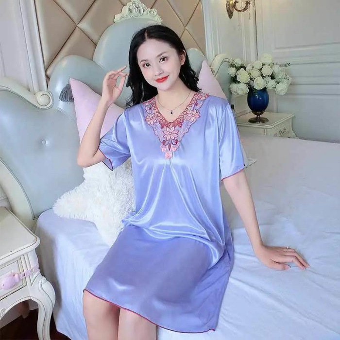 2023 verano camisón de seda hielo Las Mujeres encaje fino sexy suave cómodo pijamas homewear al por mayor