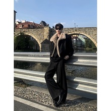 /小众贵气感座山雕大毛领棉服夹克男冬季加厚加绒廊形短款外套