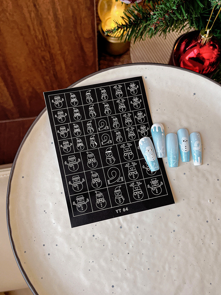 크리스마스 눈사람 중공 스티커(YT-64)