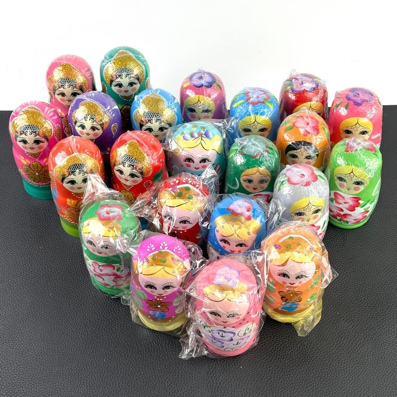 五層の子供の色絵の逸品の艶消しの金粉のロシアの木製の人形の益智の早教のおもちゃの人形の卸売り|undefined