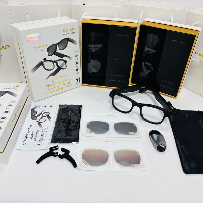 跨境新品AIMB-G1智能眼镜Ai翻译录像+拍照播放音乐录音多功能眼镜|undefined