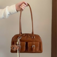 南風Chio2ndサンバ酒場枕バッグ女性秋レトロボストンバッグ通勤手提げショルダーバッグ