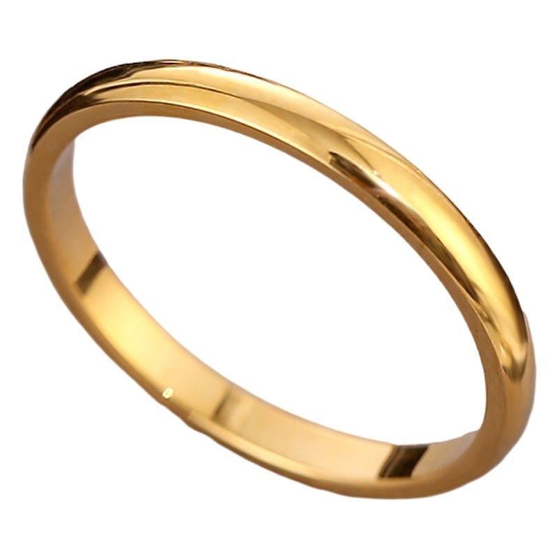 European and American Cross-border Titanium Steel Ring Women's Color-free Simple Gloss 18k Stainless Steel Ring Tail Ring Fashion Trendy Jewelry