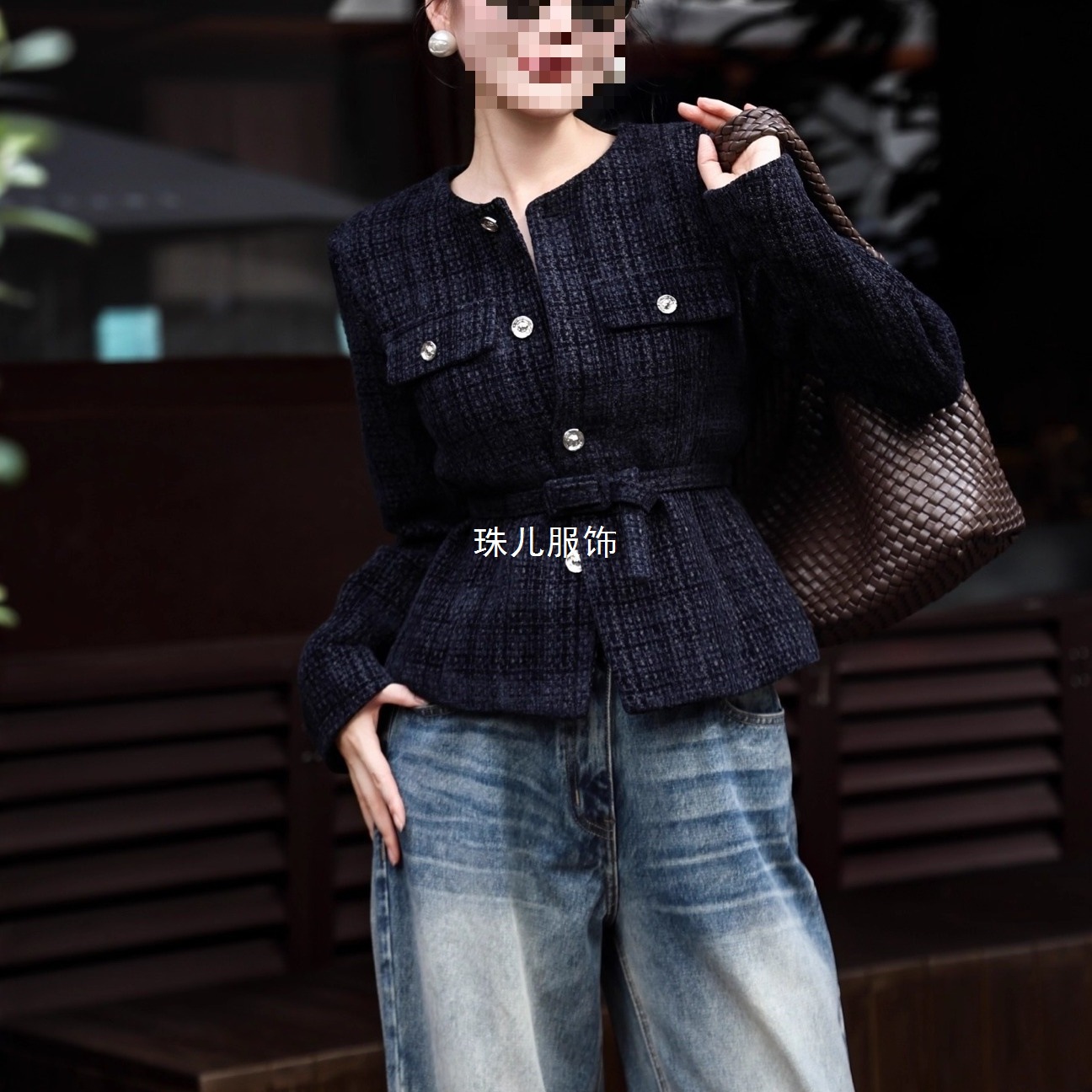 Tweed Fashion Versatile Round Neck Women's Light Mature New Winter Suit Elegant High-End European Style Chanel-Style Jacket