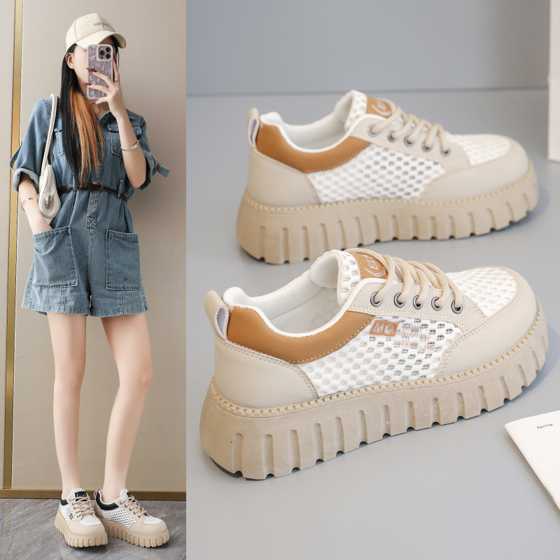 2026 zapatos de mujer de verano zapatos blancos de malla nuevos tipos coreanos ins estudiantes de alta ventilación zapatos de skate casuales deportivos image 5