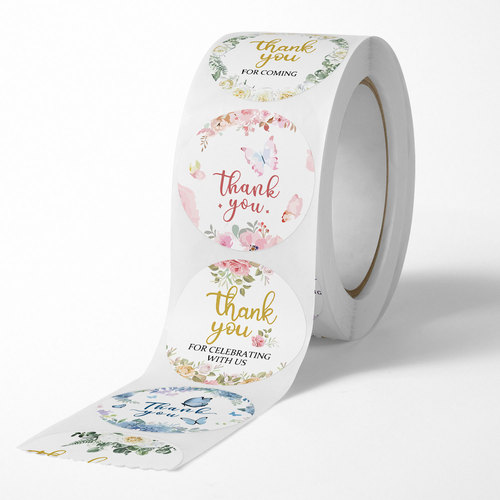 Foreign trade roll-packed flower crafts decoration thank you seal sticker envelope holiday handmade holiday decoration sticker