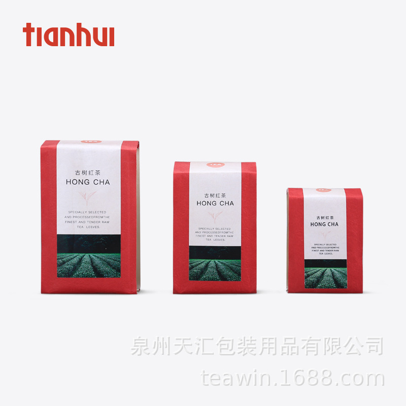 Tianhui bolsa de té de aluminio puro bolsa de sellado térmico bolsa de órgano de té negro Té de roca Té Blanco Bolsa de sellado medio en stock al por mayor