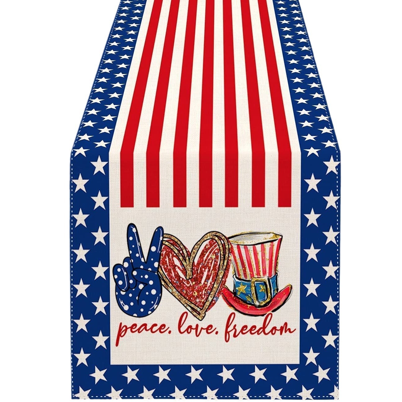 Transfronterizo 2024 Amazon nuevo día independiente pentáculo lino tabla bandera tabla de comedor tabla de té tabla de bandera