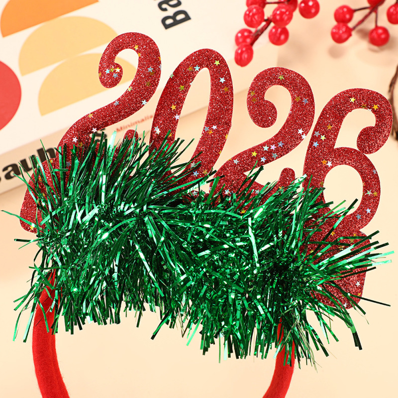 新しい 2026 大晦日ヘッドバンドクリスマス装飾クリエイティブヘッドバンドパーティー装飾写真撮影クリスマス装飾小道具|undefined