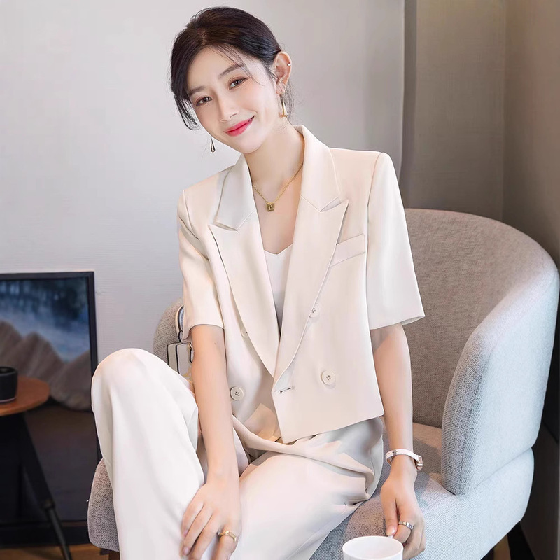 Short Suit Jacket Women's High-end Sense Summer Small Work Clothes Fashionable Loose Business Wear Women's Suit Korean Style Short Suit Jacket Women's High-end Sense Summer Small Work Clothes Fashionable Loose Business Wear Women's Suit Korean Style