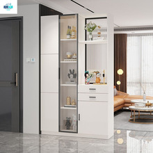 实木现代简约玻璃酒柜间厅柜子鞋柜欧式轻奢入户客厅屏风隔断柜玄