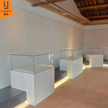 私人收藏馆展品玻璃柜白色烤漆玻璃展示柜博物馆矮柜古玩文物展柜