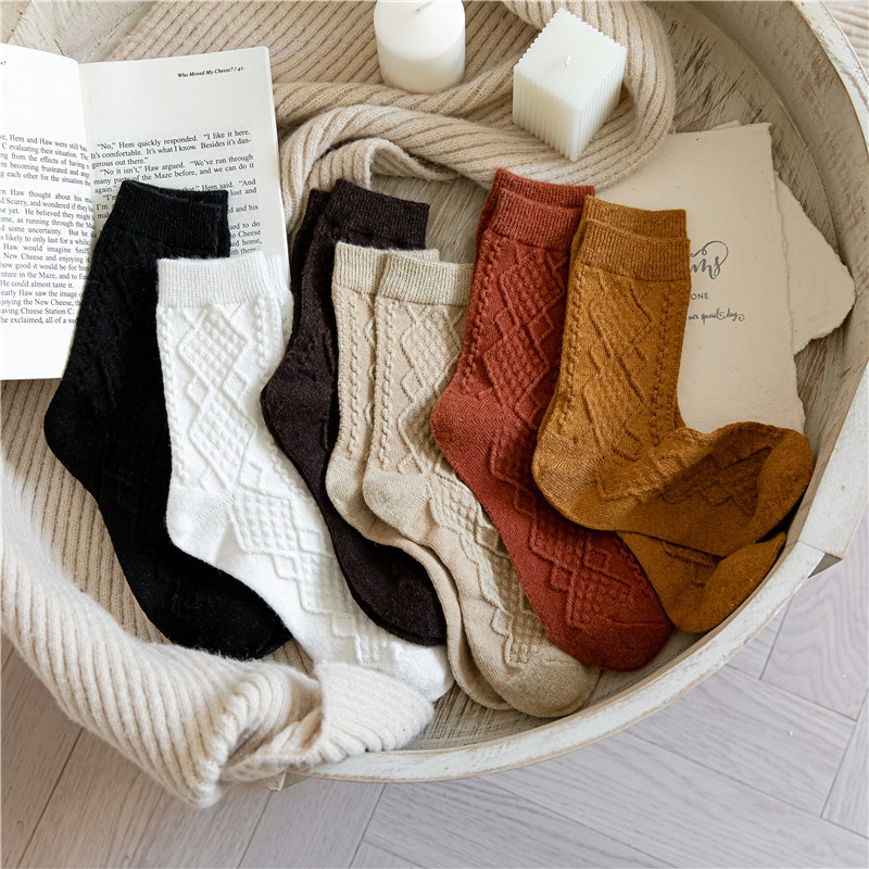 Femmes Style Simple Couleur Unie Mélange Crew Socks Une Paire display picture 3