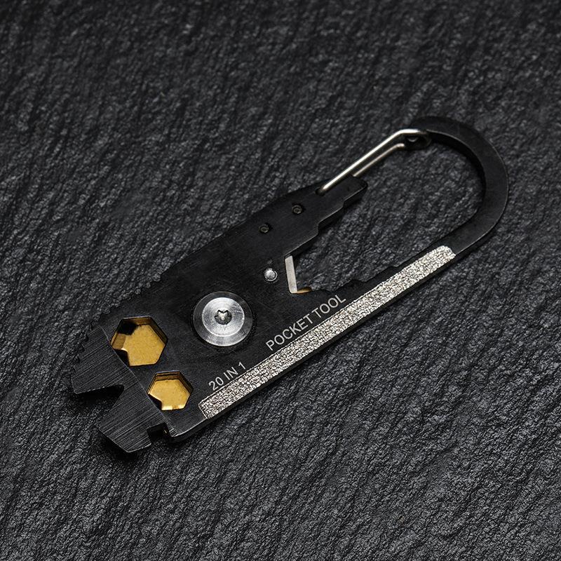 아마존 재고 야외 조합 기능 EDC 도구 카드 등산 휴대용 홈 비상 키 체인 드라이버