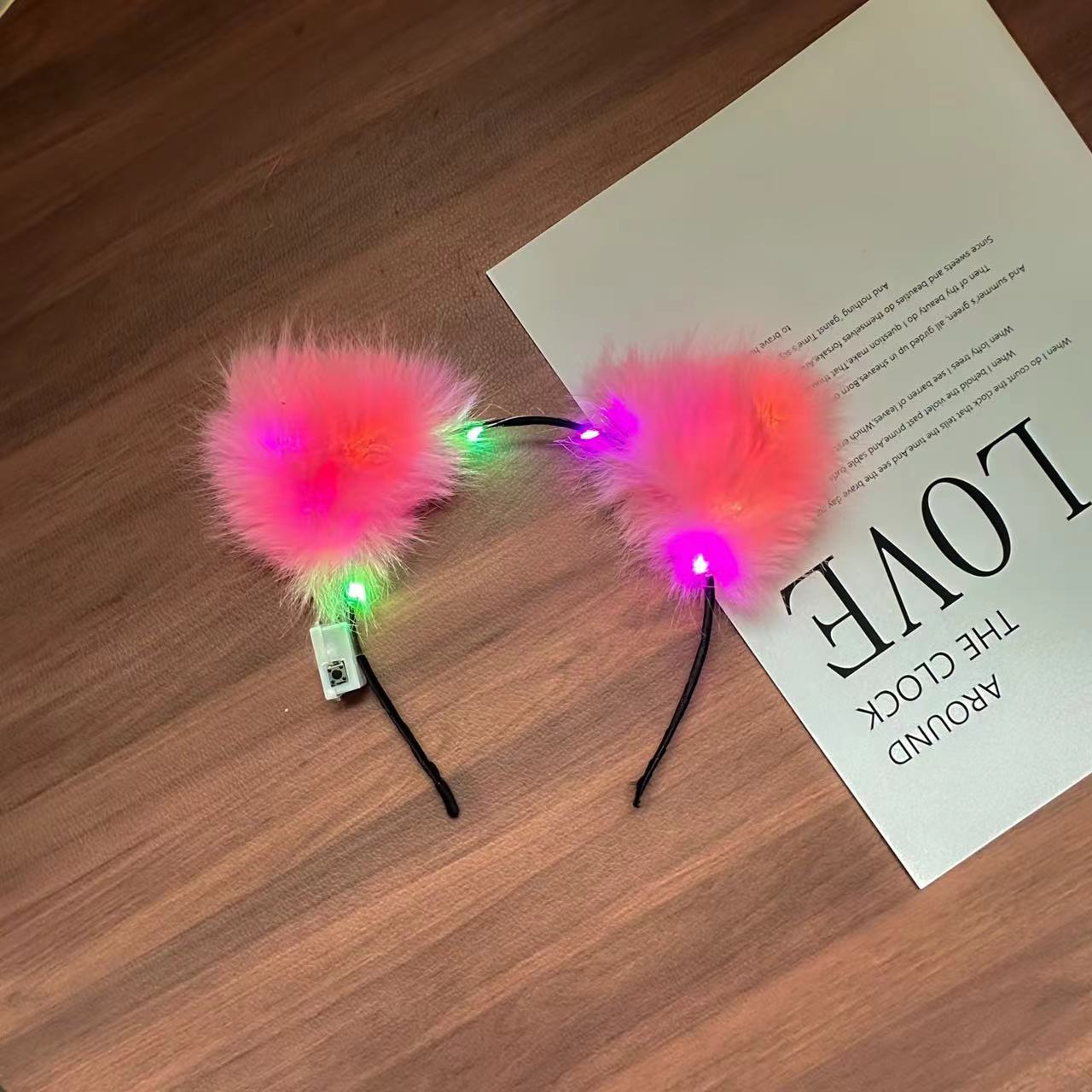 Bar espectáculo atmósfera props luminoso peluche orejas de gato accesorios de cabello zorro bandas de cabello mercado nocturno accesorios de fiesta de suministro