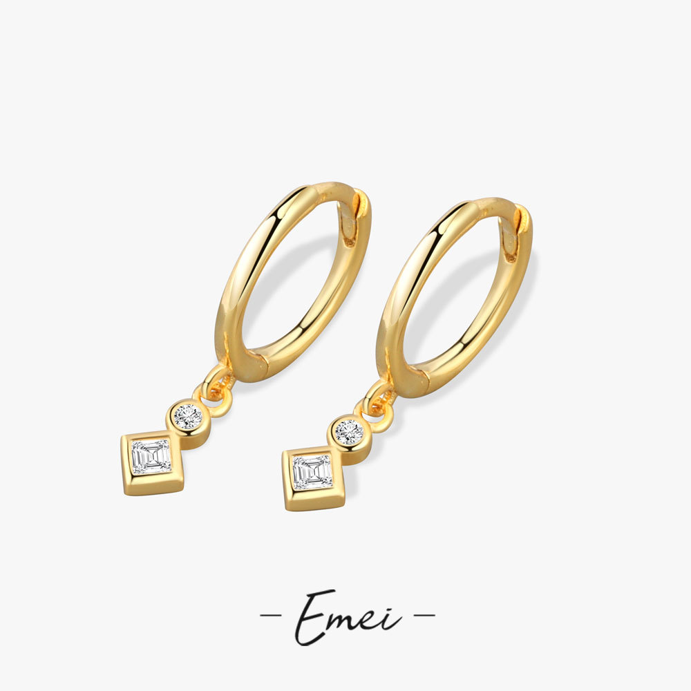 Корейские универсальные ретро дизайнерские модные серьги с цирконом, простой и элегантный дизайн, оптовые продажи