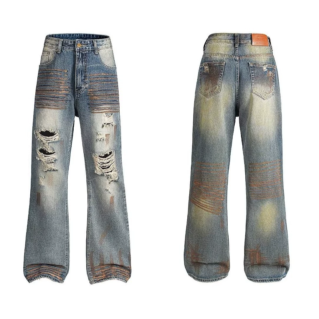 Retro jeans, trousers, loose fit