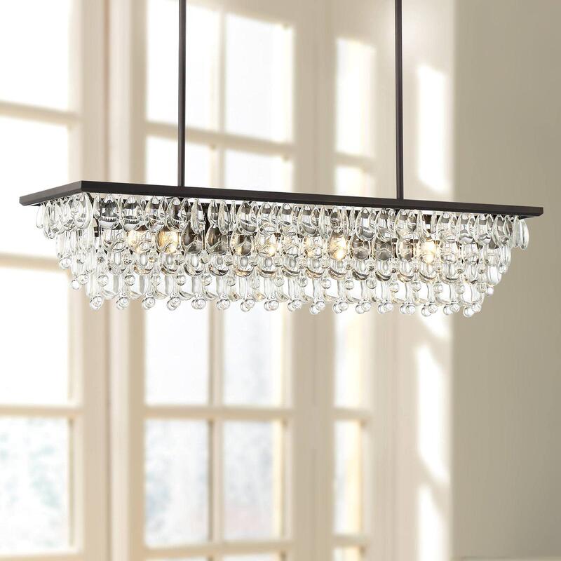 Cross-Border American long-shaped restaurant crystal chandelier retro simple designer decoration kitchen island bar table lamp