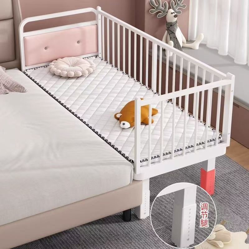 Wrought Iron Splicing Bed with Adjustable Height, Baby Crib, Bedroom Small Bed, Widening Splicing Tool, Height-Adjustable Single Bed Wrought Iron Splicing Bed with Adjustable Height, Baby Crib, Bedroom Small Bed, Widening Splicing Tool, Height-Adjustable Single Bed