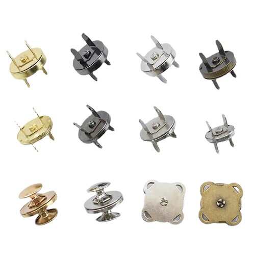 Wholesale metal magnetic snaps, button-free bag magnetic fasteners, purse accessories magnetic clips, hand-stitched magnetic buttons, magnetic snaps