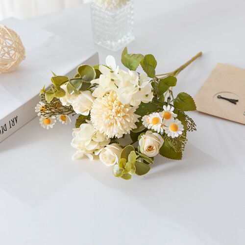 Hundred Flowers Simulation Rose Bouquet Nordic Style Living Room Indoor Floral Decorative Ornaments Wholesale Dried Daisy Artificial Flowers