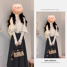 2025秋季一整套穿搭女韩系时尚不规则气质针织衫半身裙两件套装潮