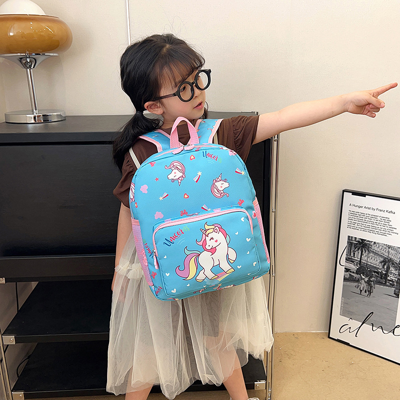 Nuevo unicornio mochila para niños dibujos animados carga reducción kindergarten mochila mujer clase media 2-7 años mochila de comercio exterior