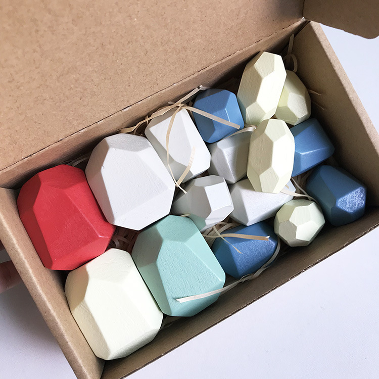 Weiweihu Juego de piedra apilada de color de madera Venta caliente transfronteriza de bloques de construcción de Jenga Juguetes educativos de entrenamiento de integración sensorial para niños