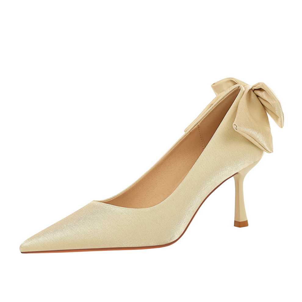 Elegante Satin Stilettos Für Damen Mit Schleife Und Spitzschuh_voghion.com