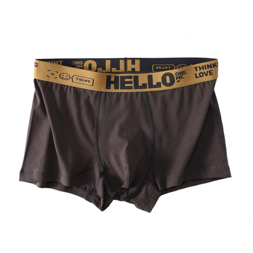 Cannon summer men's underwear solid color cotton wholesale mid-waist popular men's breathable boxer briefs can be shipped on behalf of