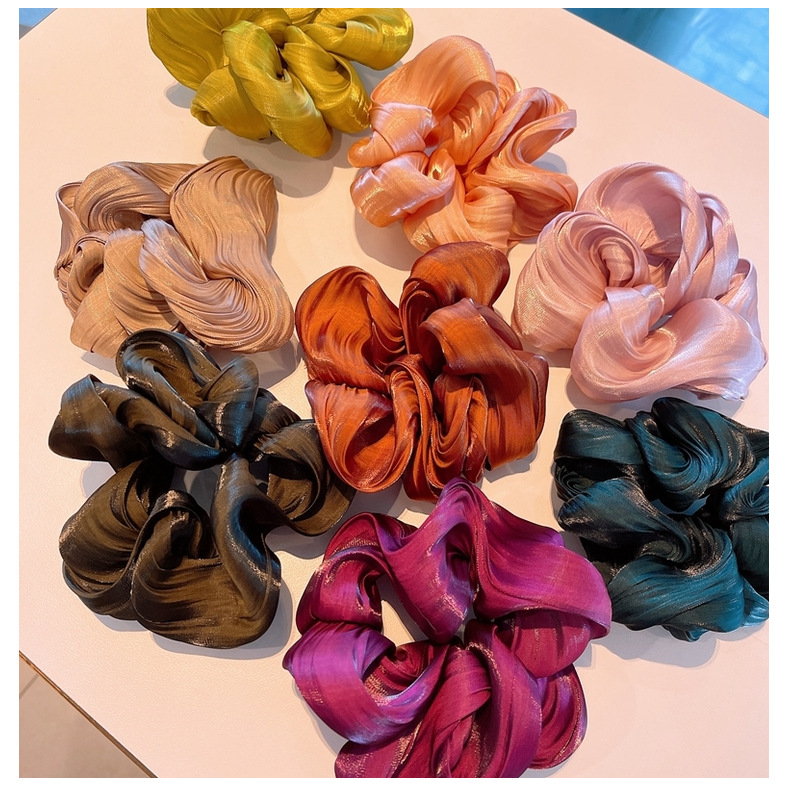 Simple Laser Mercerized Folds Hair Scrunchies display picture 5