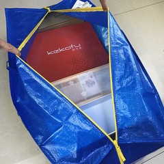 現物手提げ両肩ジッパー荷物バッグPPプラスチック編み袋梱包防塵フラータ防水防塵バックパック