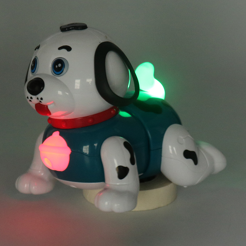 Bebé eléctrico diversión gateando cachorro torciendo cuerpo música luz bebé aprendizaje gateando niños rompecabezas