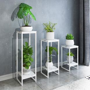 Nordic Wrought Iron Flower Stand, Golden Living Room Indoor Bonsai Stand, Green Radish Floor-Standing Multi-Layer Storage Rack, Soft Decoration Decorative Rack